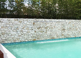 Feature Wall beside swimming pool