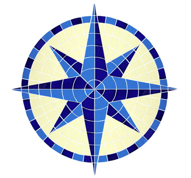 Compass Eight Point mosaic picture design