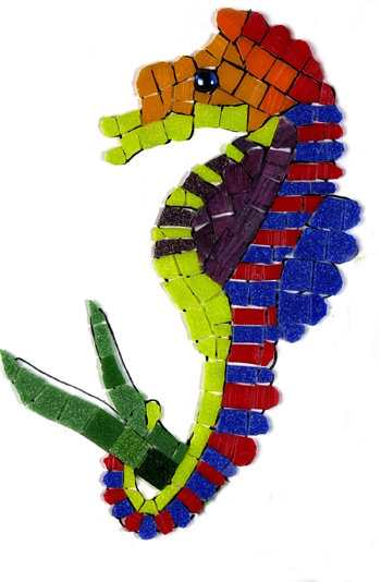 Seahorse mosaic picture design