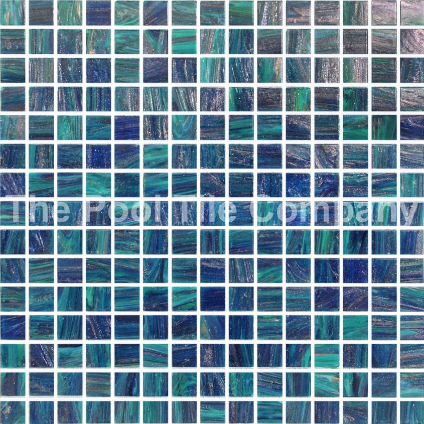 GC210 Peacock glass mosaic pool tile