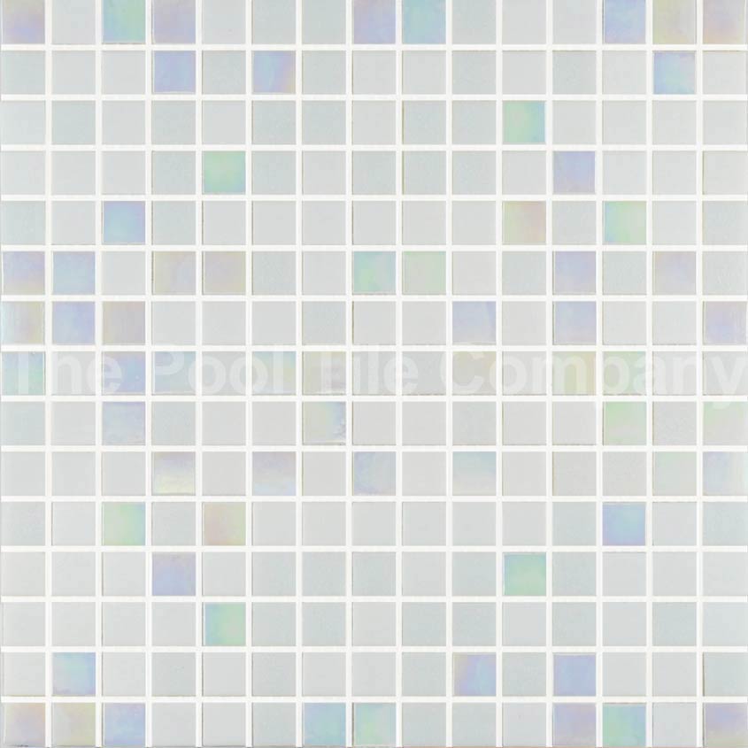 GC465 Snow Blend glass mosaic pool tile