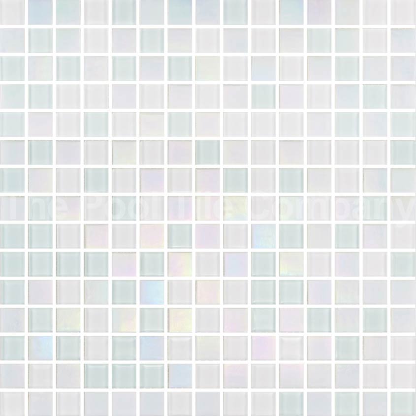  GCR305 White Crystal Pearl Blend glass mosaic pool tile