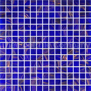 GC125 Dark Blue Gold glass mosaic tiles