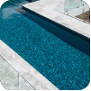 GC210 Peacock with Silver Marble used as coping and surrounds of the pool