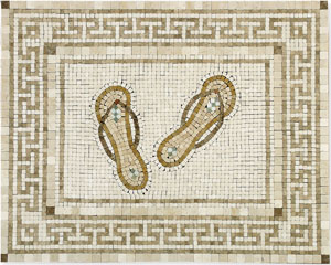 Marble Mosaic of Roman Sandals