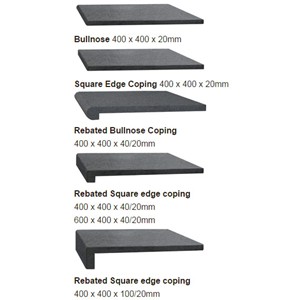 Black Granite Coping Profiles and Sizes