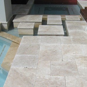Linen Travertine Spa and Pool Coping