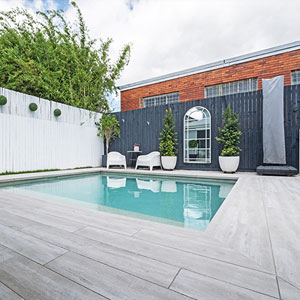 Silver Elm TileDeck used as coping and surrounds