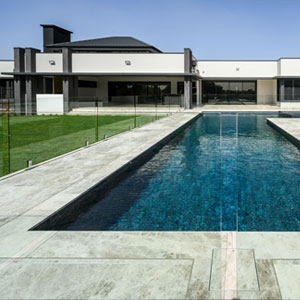 Silver Marble used as surrounds of this pool. 