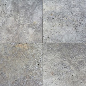 Silver Travertine Tumbled Unfilled Tile