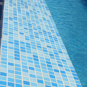 Glass Mosaic Tiles for Swimming Pools Waterline tiles and feature walls
