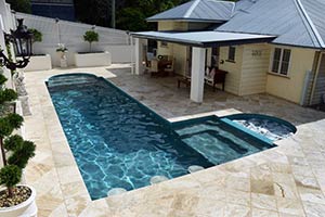 Click for more Travertine Coffee Swirl stone tiles Travertine Coffee Swirl stone tiles used for pool paving