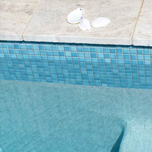 CMC259 Sea Spray23mm ceramic mosaic pool tiles in place