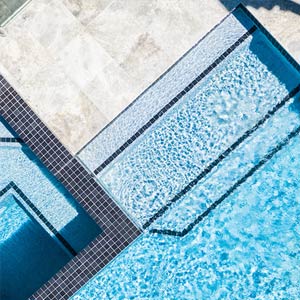 CMC305 Dark Grey Ceramic used as waterline tiles