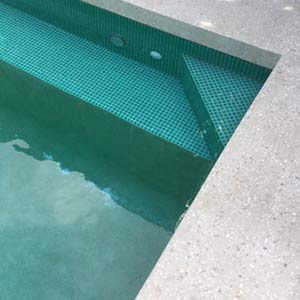 CMC327 Celtic Sea 23mm ceramic mosaic pool tiles in place