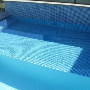 CMC330 Atlantic 23mm ceramic mosaic pool tiles shown as waterline tiles