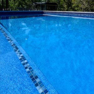 CMC360 Bering Sea 23mm mosaic pool tiles used as step marker tiles