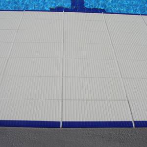 Serapool pool tiles, channels, finger grips and grates used in large Australian pools