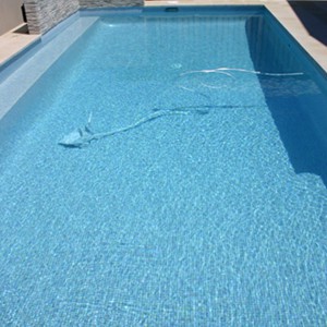 This pool was tiled with GC139 Ice Blue Pearl 20mm glass mosaic pool tiles