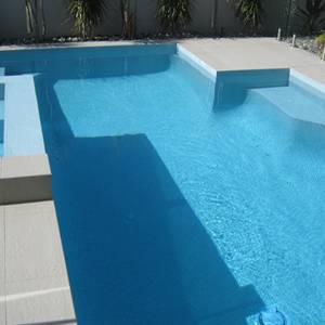 Fully tiled pool with GC155 Pale Blue glass mosaic tiles