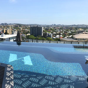 GC210 Peacock Glass mosaic tiles tiling a pools interior