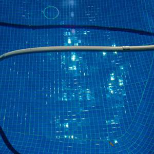 Tiled pool which used GCR051 Azure Blue 48mm crystal glass mosaic tiles