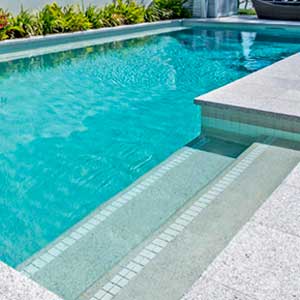 GCR325 Aqua Crystal Pearl Blend 20mm glass mosaic pool tiles in place