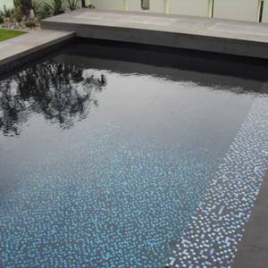 Fully tiled pool which used GCR320 Charcoal Crystal Pearl Blend 20mm glass mosaic tiles