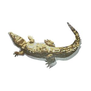 Crocodile mosaic picture hand cut glass