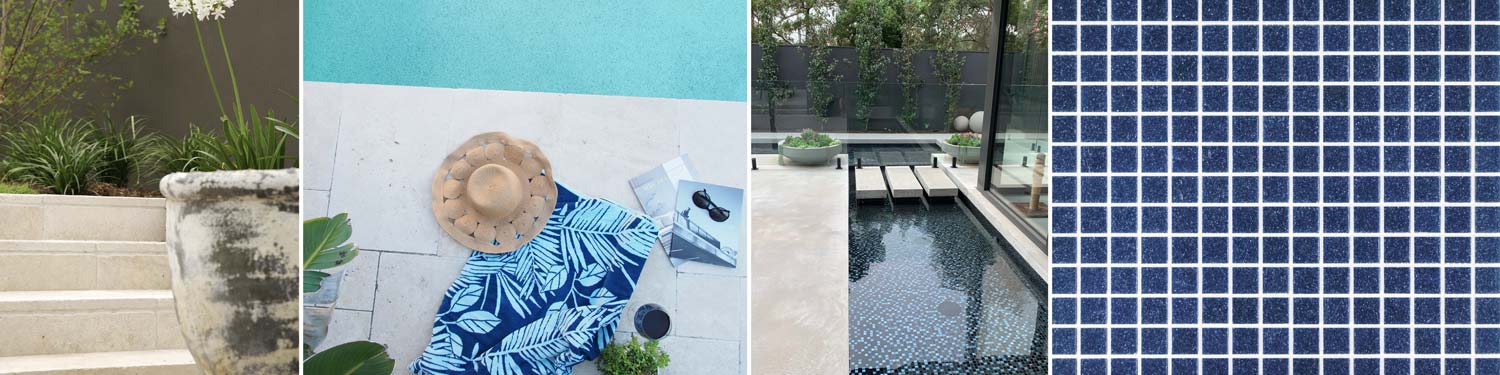 Stone Pool Paving Tiles shown after tiling