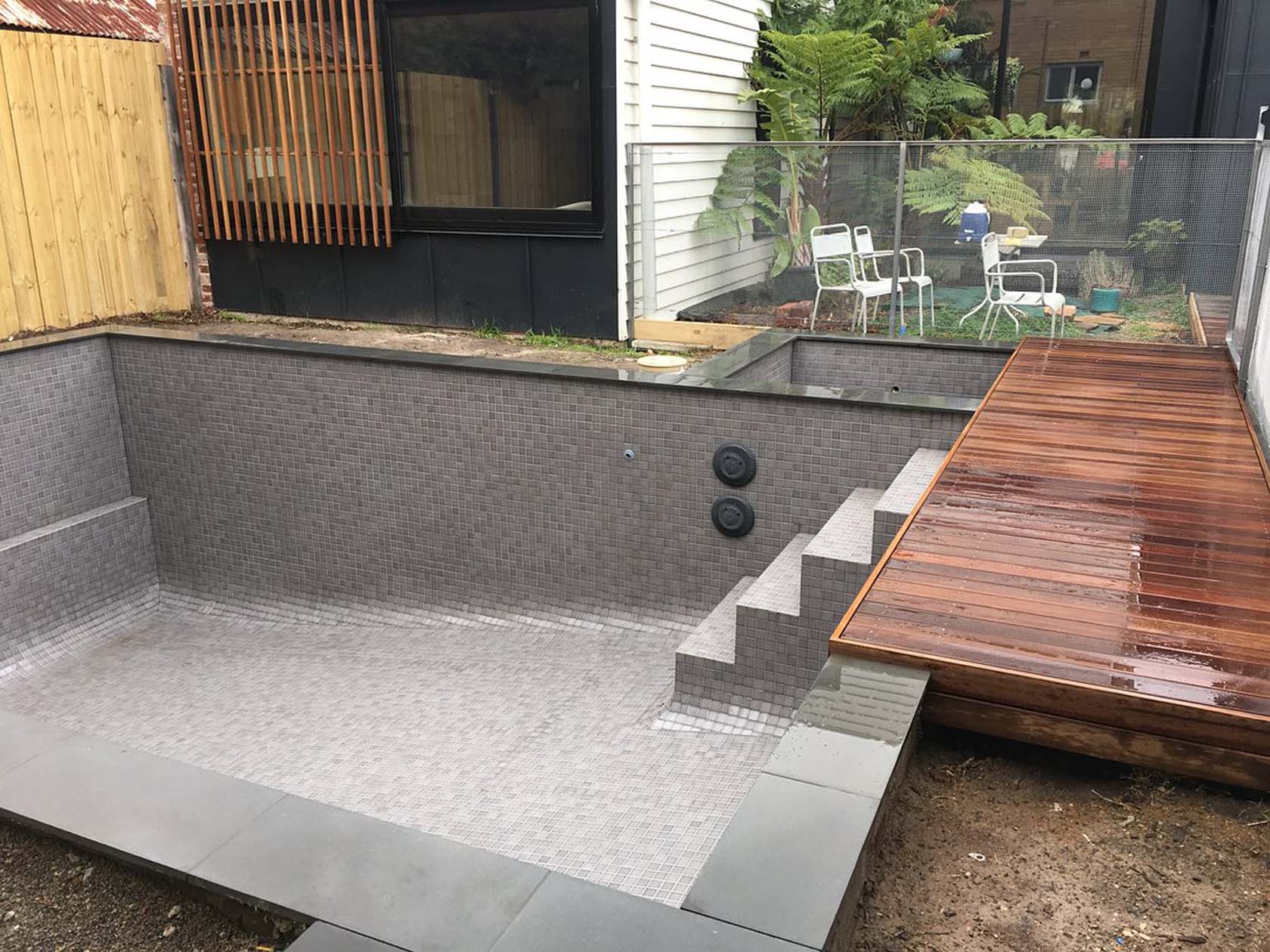CMC310 Mid Grey fully tiled pool no water