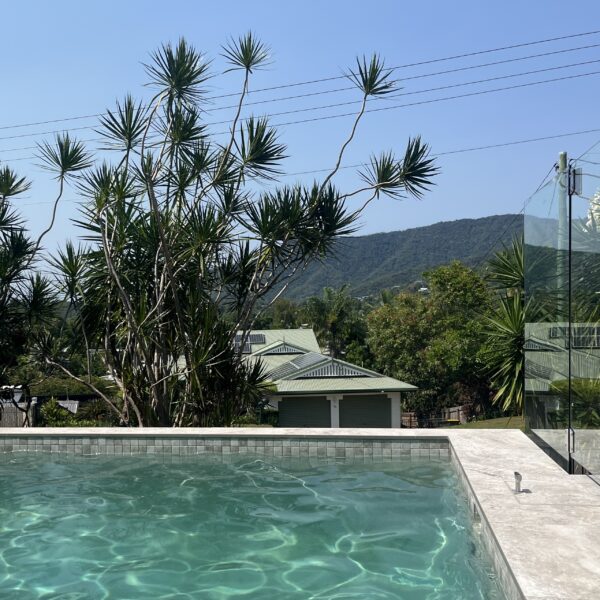 Rustic Grey Travertino and Autumn Grey waterline tile