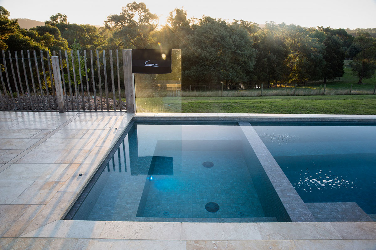 CMC455 Fingal fully-tiled pool with Linen Travertine coping and surround tiles 4