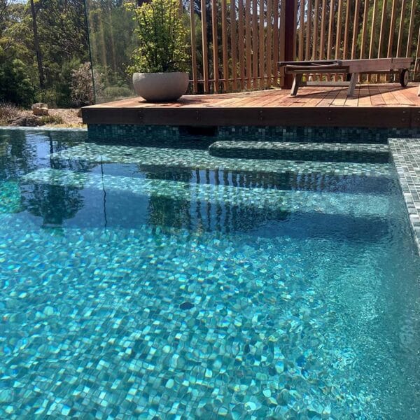 Cmc558 Eucalyptus Green Wavy Fully Tiled Pool Steps