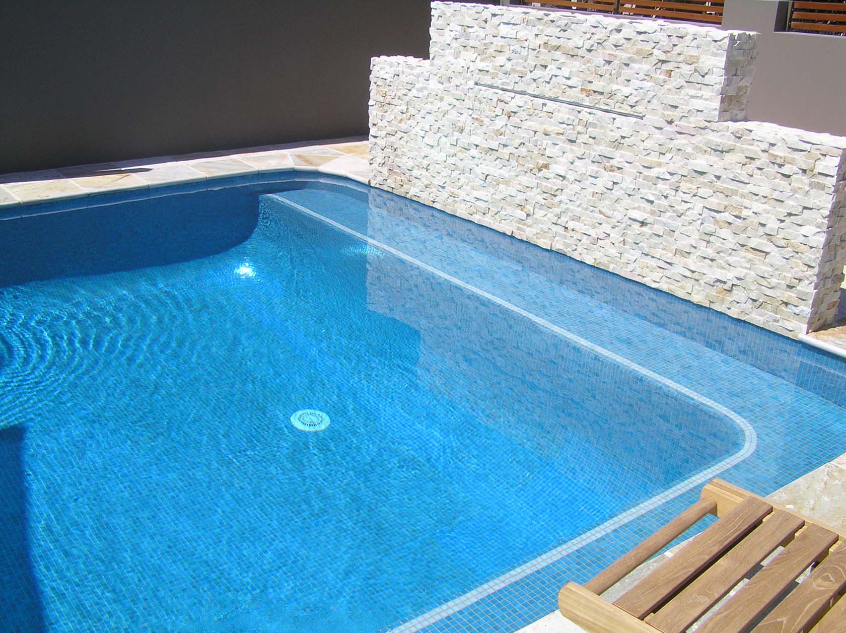 GC185 Sky Blue Pearl fully tiled pool
