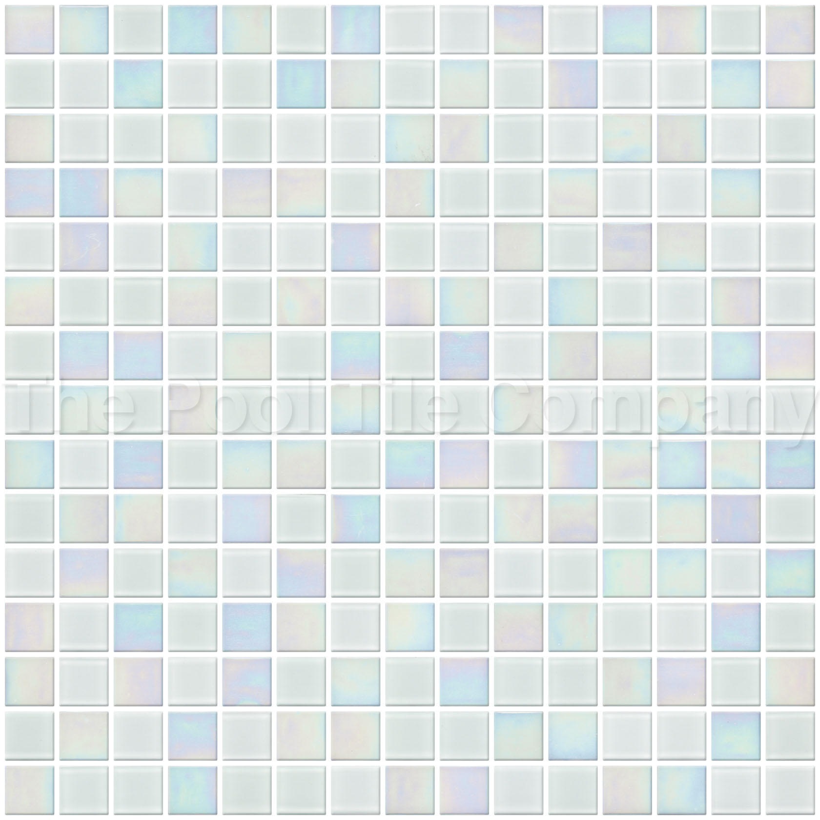 GCR305 White Crystal Pearl Blend 20mm glass mosaic tile sheet