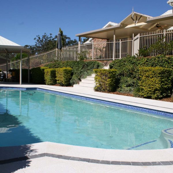 Mushroom Granite bullnose pool coping and surround tile