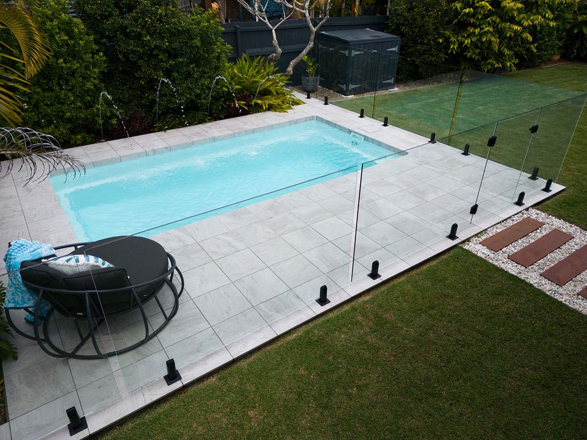 Ash Marblano Single Dropface pool coping and surround tiles18