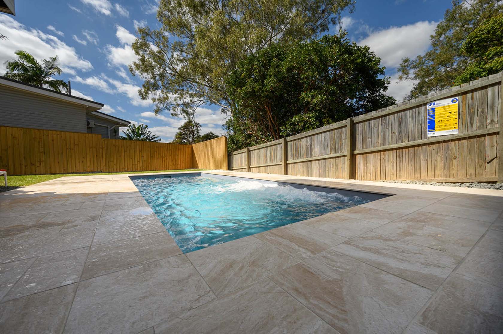 Latte Marblano Porcelain pool coping and surround tiles