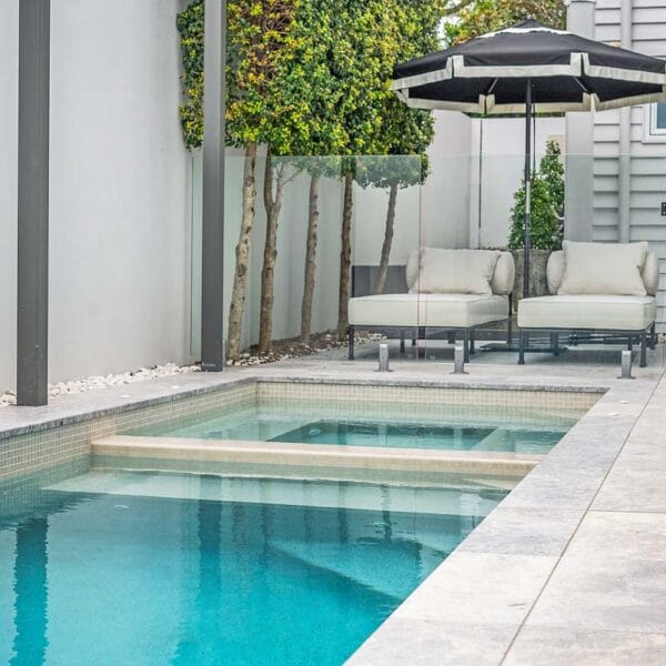 Arctic Dawn Marble Coping And Surround Tiling 5