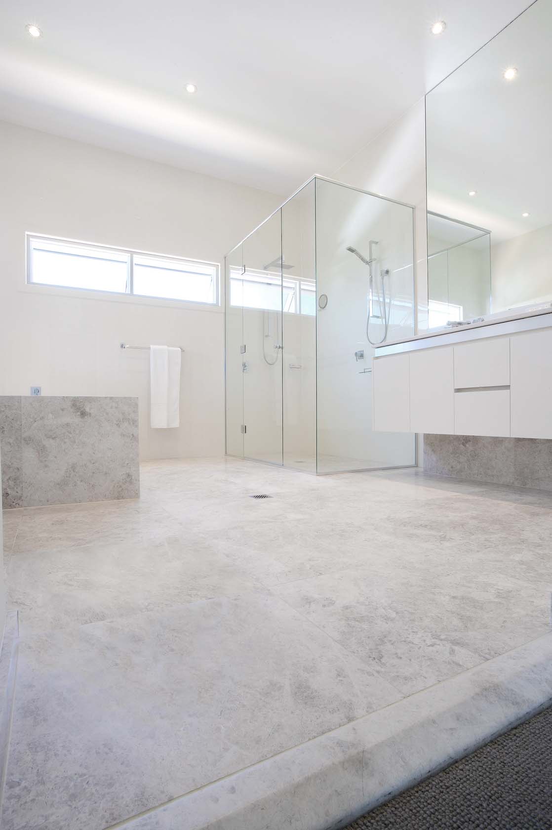 Silver Marble bathroom floor tiling