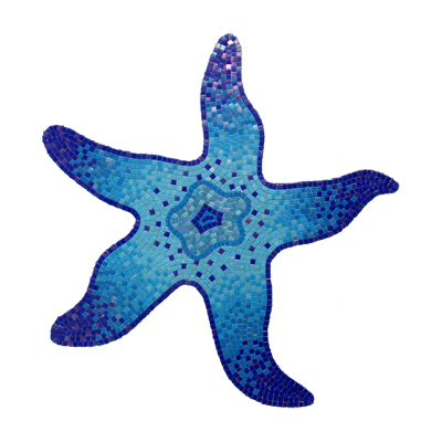 Blue starfish pearl glass mosaic picture