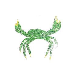 Green crab glass mosaic