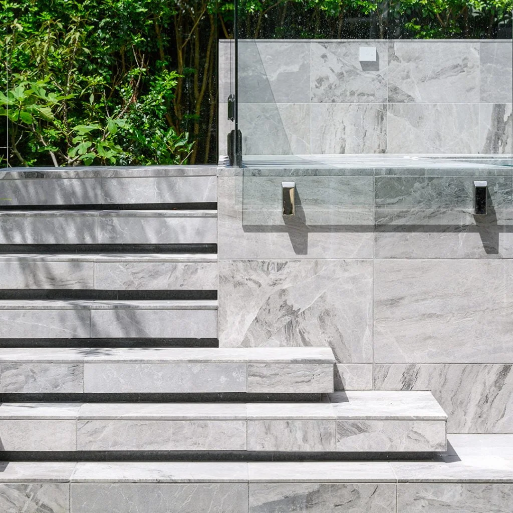 About The Pool Tile Company 4 Natural stone staircase and wall tiling