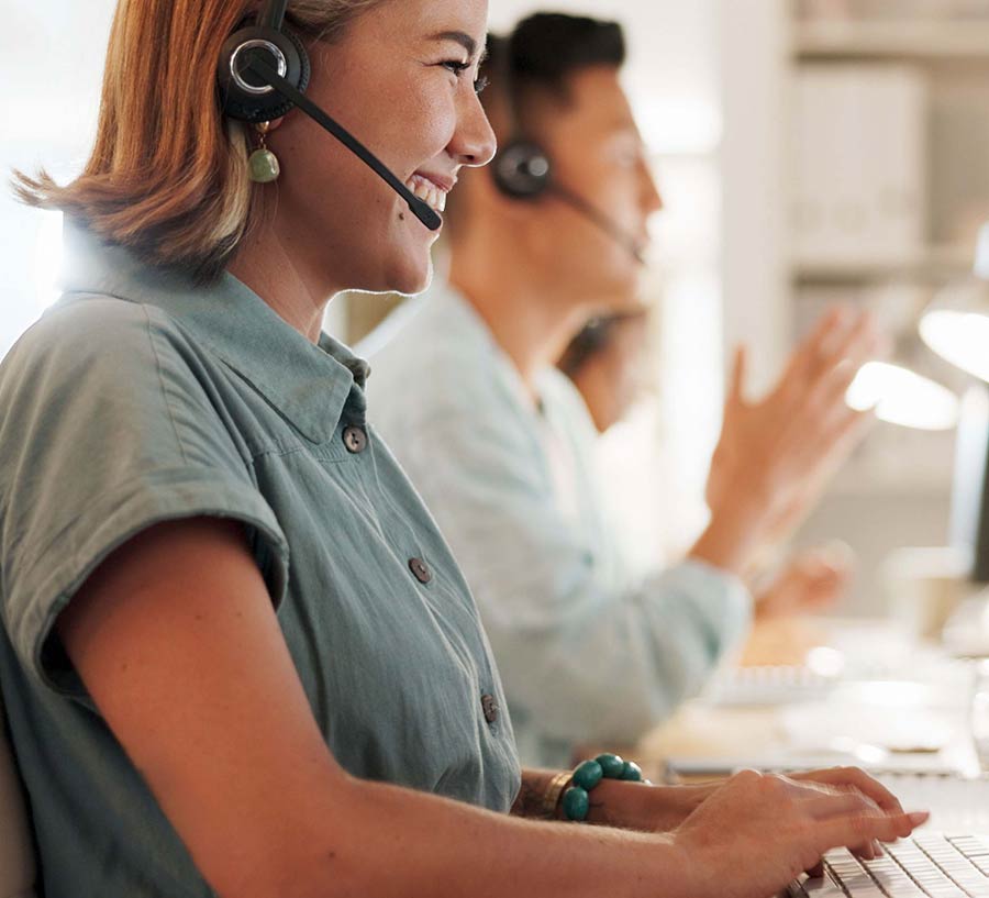 smiling friendly sales staff