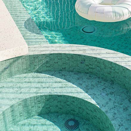 spa and pool with tiled interior