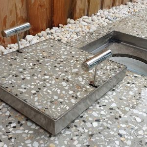 HIDE concrete cover inlay kit with two safety keys