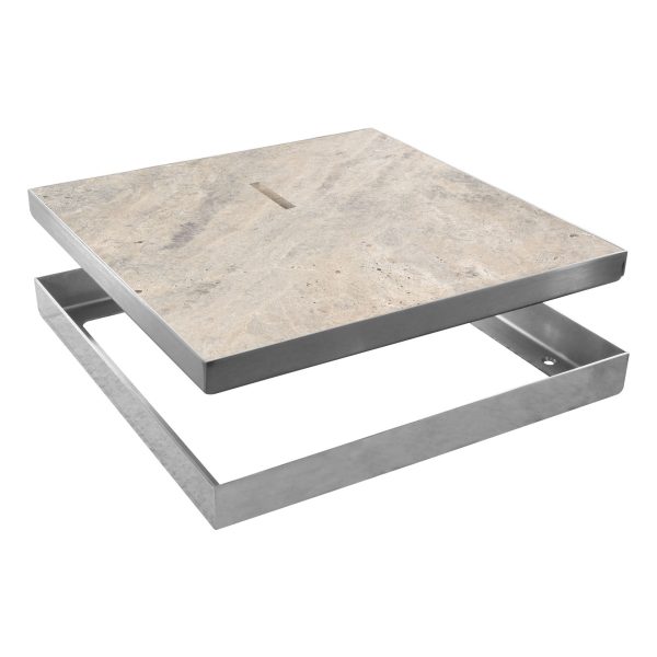 Silver Travertine Quad Skimmer Lid