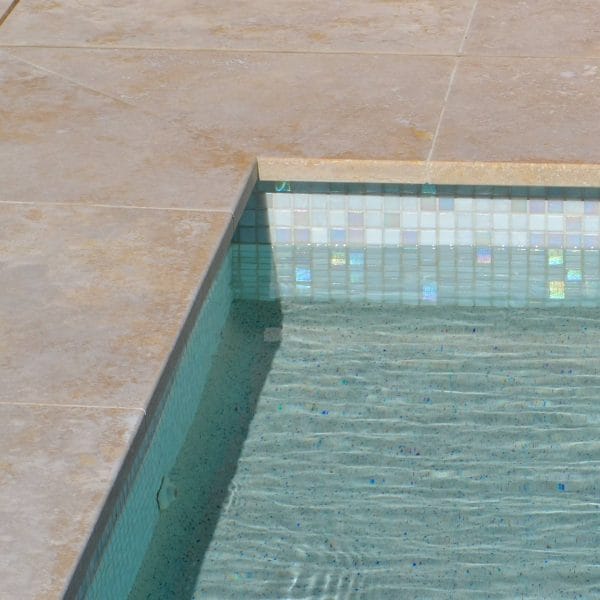 Macadamia Travertine square edge coping and surrounds